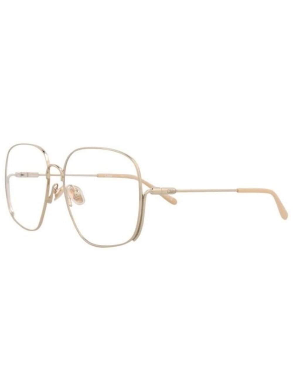 New Chloé Womens Square/Rectangle Gold Gold Transparent Fashion Designer Eyeglas